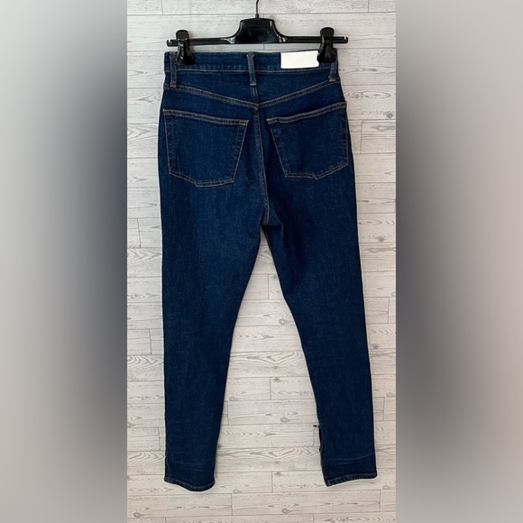 RE/DONE Women's Sz 26 Super High Rise Drainpipe Zip Ankle Jeans Rigid Like Wash - Picture 11 of 16